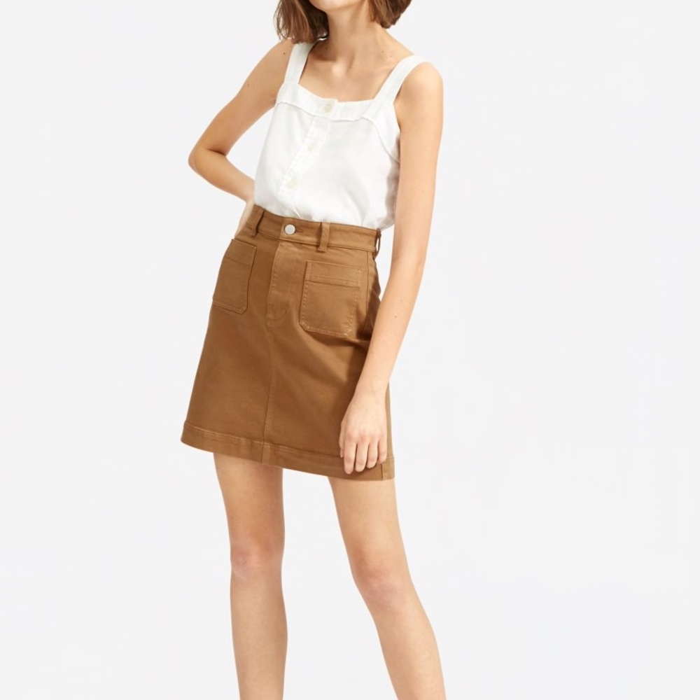 Everlane Patch Pocket Skirt in Ochre
